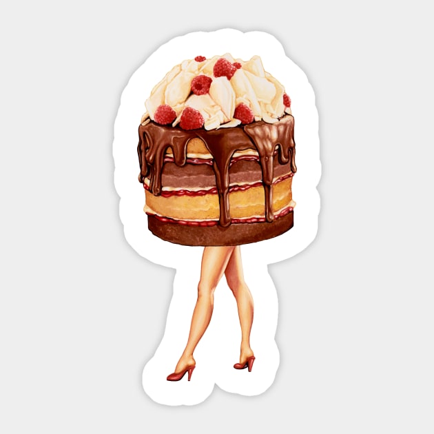 Hot Cakes Chocolate Raspberry Sticker by KellyGilleran